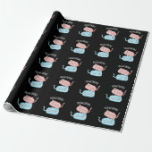 Meowcarons Funny Macaron Pun Dark BG Geschenkpapier (Ungerollt)