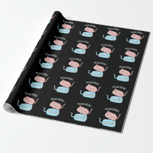 Meowcarons Funny Macaron Pun Dark BG Geschenkpapier