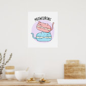 Meowcarons Funny Macaron Pun Poster (Küche)