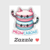 Meowcarons Macaron Pun Funny Kawaii Cat Sticker (Blatt)