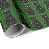 Meowcat Weihnachtsleuchten Geschenkpapier (Rolleneckpunkt)