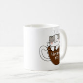 Meowcha Time Chat in Coffee Cup Design Kaffeetasse (VorderseiteRechts)