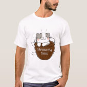 Meowcha Time Chat in Coffee Cup Design T-Shirt (Vorderseite)
