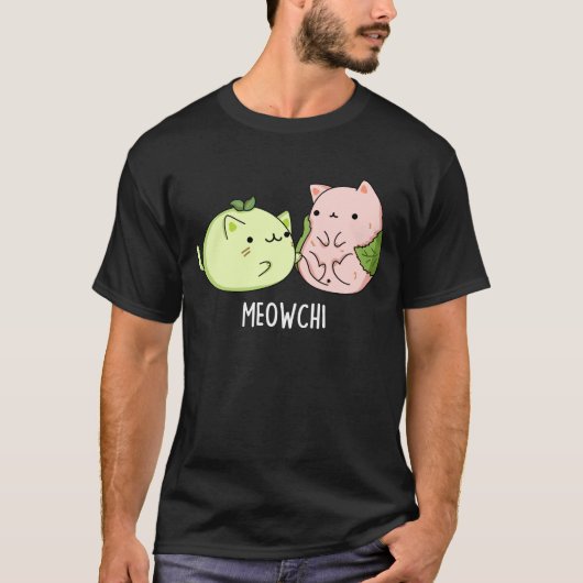 Meowchi Funny Mochi Food Pub Dark BG T-Shirt (Vorderseite)