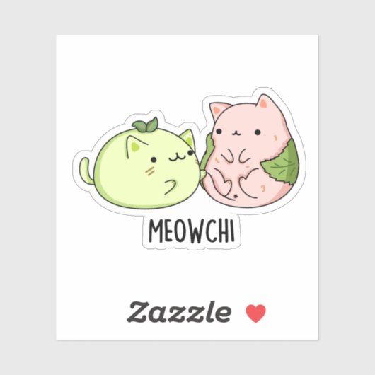 Meowchi Funny Mochi Pun Aufkleber (Blatt)