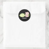 Meowchi Funny Mochi Pun Dark BG Runder Aufkleber (Tasche)