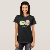 Meowchi Funny Mochi Pun Dark BG T-Shirt (Vorne ganz)