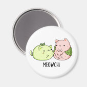 Meowchi Funny Mochi Pun Magnet (Vorderseite/Rückseite)