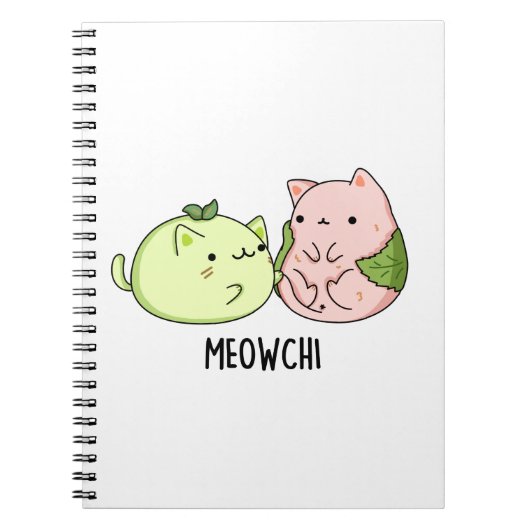 Meowchi Funny Mochi Pun Notizblock (Vorderseite)
