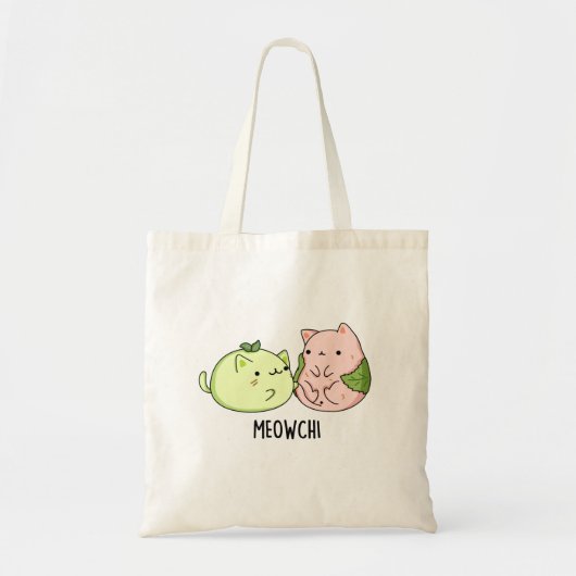 Meowchi Funny Mochi Pun Tragetasche (Vorne)