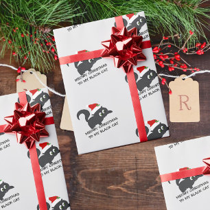 MeowChristmas Black Cat Custom Wrapping Paper Geschenkpapier