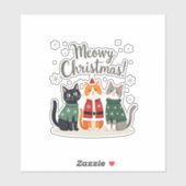 MeowChristmas Funny Cat Weihnachten Weihnachten We Aufkleber (Blatt)
