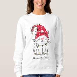 MeowChristmas Funny Niedlich Santa Cat Custom Sweatshirt