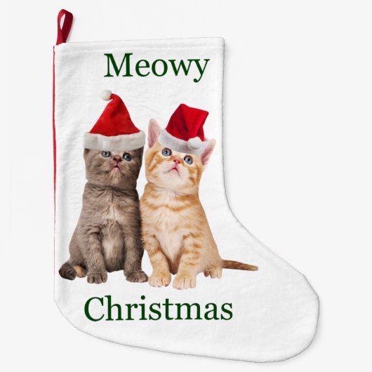 MeowChristmas Kitten Weihnachts-Strumpf Großer Weihnachtsstrumpf (Vorderseite)