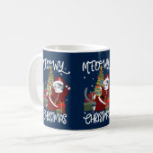 MeowChristmas Niedlich Funny Cat Lover Kaffeetasse (Vorderseite Links)