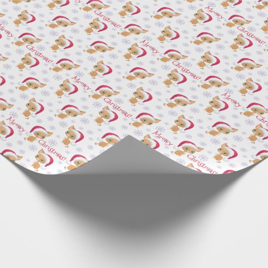 MeowChristmas Niedlich Kitten Wrapping Paper B Geschenkpapier (Ecke)