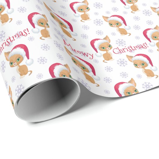 MeowChristmas Niedlich Kitten Wrapping Paper B Geschenkpapier (Rolleneckpunkt)