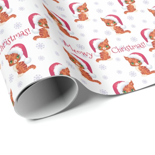 MeowChristmas Niedlich Kitten Wrapping Paper C Geschenkpapier (Rolleneckpunkt)