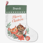 MeowChristmas Niedlich Kitten Wreath Großer Weihnachtsstrumpf (Vorderseite)