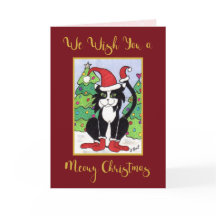 MeowChristmas Niedlich Tuxedo Cat Custom Holiday