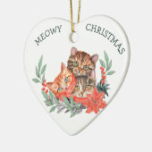 MeowChristmas Niedliche Kitten Wreath Kids Keramik Ornament (Links)