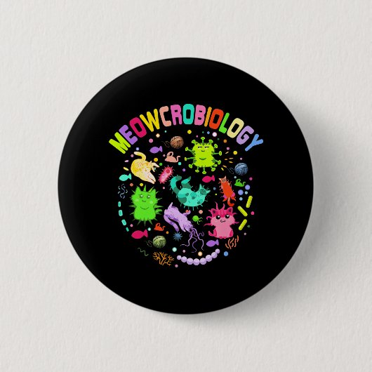 Meowcrobiology Cat Meow Microbiology Science Button (Vorderseite)