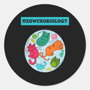 Meowcrobiology Cat Science - Clic Fit Runder Aufkleber