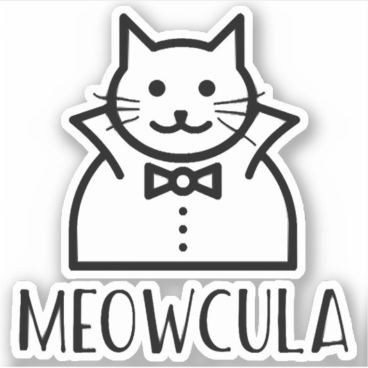 Meowcula Halloween Aufkleber (Vorderseite)