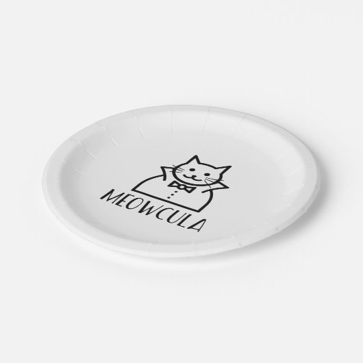 Meowcula Halloween  Pappteller (Schrägansicht)