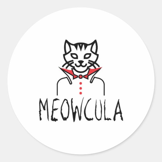 Meowcula Halloween Runder Aufkleber (Vorderseite)