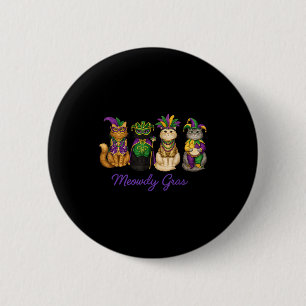 Meowdi Gras Mardi Gras Katzenliebhaber New Orleans Button