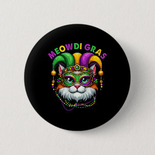 Meowdi Gras Mardi Gras Katzenliebhaber New Orleans Button