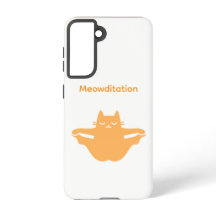 Meowditation Calm Yellow Cat Galaxy Case