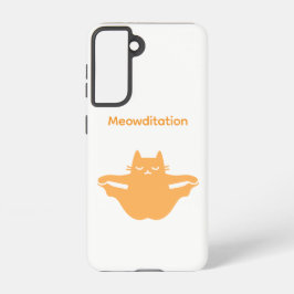 Meowditation Calm Yellow Cat Galaxy Case Samsung Galaxy Hülle