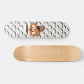 MEOWDY! Cartoon Mustache Cat Cowboy Gunslinger Skateboard (Horizontal)