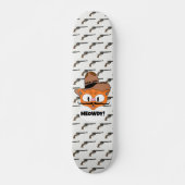 MEOWDY! Cartoon Mustache Cat Cowboy Gunslinger Skateboard (Vorne)