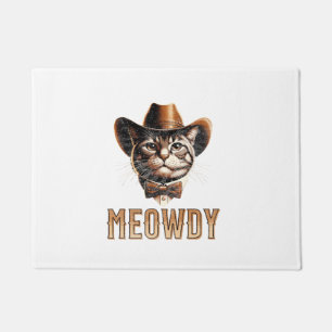 Meowdy Cat Cowboy Cowgirl Men Women Halloween Fußmatte