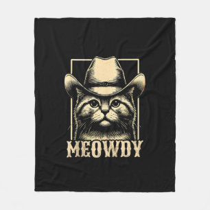 Meowdy Cat Cowboy Cowgirl Meow Howdy Halloween Cos Fleecedecke