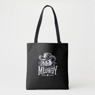 Meowdy Cat Cowboy Cowgirl Meow Howdy Halloween Cos Tasche