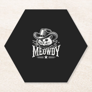 Meowdy Cat Cowboy Cowgirl Meow Howdy Halloween Cos Untersetzer