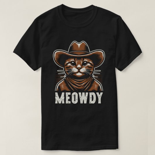 Meowdy Cat in Cowboy Hat T-Shirt (Design vorne)