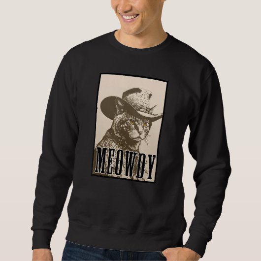 Meowdy Cat Shirt - Funny Mashup Meow and Howdy - C (Vorderseite)