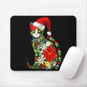 Meowdy Christmas Floral Cat For Cat Lover Holiday Mousepad (Mit Mouse)