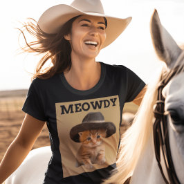 MEOWDY COWBOY CAT KITTEN T - SHIRT