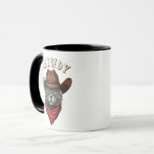 Meowdy Cowboy Cat Western Funny Cowpoke Kitty Tasse (Vorderseite Links)