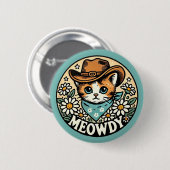 Meowdy Cowboy Kitty Cat Button (Vorne & Hinten)