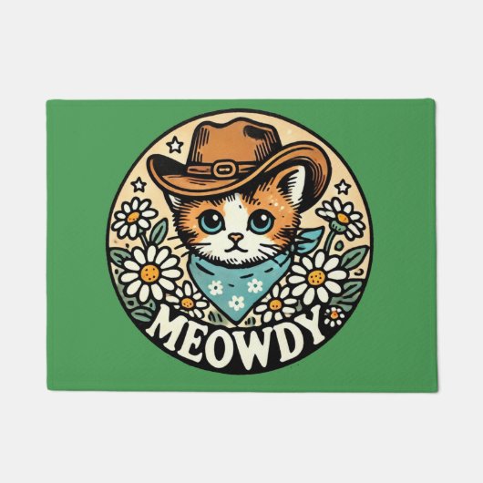 Meowdy Cowboy Kitty Cat Fußmatte (Vorderseite)