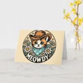 Meowdy Cowboy Kitty Cat Karte (Gelbe Blume)