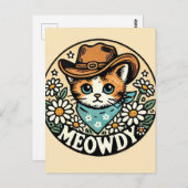 Meowdy Cowboy Kitty Cat Postkarte (Vorne/Hinten)