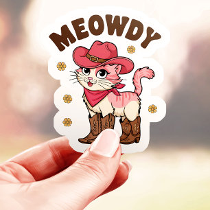 Meowdy Cowgirl Katze Vinyl Aufkleber